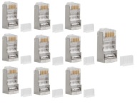Kategória 6 RJ45 FTP internetový sieťový konektor Tienené 8P8C LAN konektory 10 ks