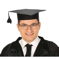 ŠTUDENTSKÁ šiltovka študentská mortarboard ČIERNA absolventská