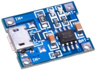 Modul na nabíjanie batérie TP4056, nabíjačka Li-ION 18650 pre microUSB
