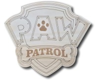Drevená plaketa Paw Patrol s gravírovanou vlajkou
