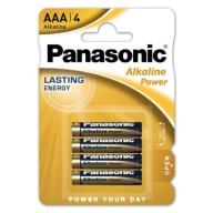 4x blister s alkalickou batériou AAA LR3 PANASONIC