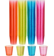 Plastové poháre na vodku a alkohol Colorful 20