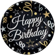 HAPPY BIRTHDAY PAPIEROVÉ TANIERE čierne narodeniny