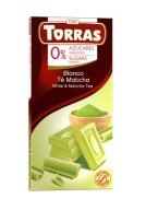 Biela čokoláda s čajom Matcha, bez pridaného cukru, bezlepkové 75G Torras