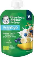GERBER BIO Dezert v tube Banánové bobule s jogurtom 80g