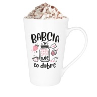 Hrnček Babička vie, čo je dobré - darček, keramický biely 500 ml