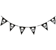 BLACK SKULL GARLAND SKULL HALLOWEEN