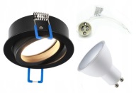 STROPNÉ SVETLO POHYBLIVÉ POHYBLIVÉ LED KRUH ČIERNA EDO +GU10 +LED ŽIAROVKA