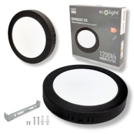 Plafond prisadené svietidlo LED okrúhle 12W 1200LM 4000K neutrálna čierna IP20