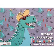 KNIHA FAREBNÉHO PAPIERA B4 samolepiaci DINO