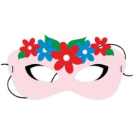 Papierová MASK FLOWERS lady SPRING PINK guma