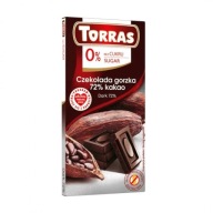 Torras tmavá čokoláda 72% kakaa 75g BEZ CUKRU