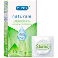 Durex NATURALS tenké a zvlhčené kondómy, prírodný gél, 10 ks.