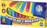 Astra plastelína 12 farieb s trblietkami 303107001