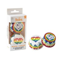 Rainbow Love Rainbow návliečky na cupcake 36 ks