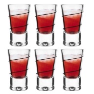 POHÁRE NA VODKU 6 ks X 25ml Špirála čierna SET
