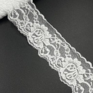 Elastická ozdobná čipka 2057 biela 50mm