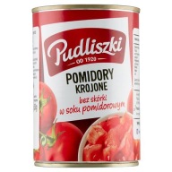 Pudliszki Paradajky nakrájané bez šupky v paradajkovej šťave 400 g