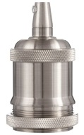 Vintage E27 dekoratívny držiak lampy, kovový satén