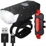 CYKLISTICKÁ LAMPA ZADNÁ PREDNÁ LED SÚPRAVA RUKOJEŤ USB 2