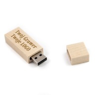 Drevený prívesok Svetlé drevo - javor 1 GB USB 2.0 + DARČEK GRAVÍRA LOGA