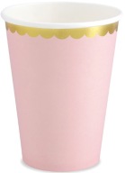 SVETLORUŽOVÉ papierové poháre na ročné narodeninové bábätko 220 ml 6 ks