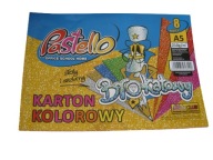 FAREBNÝ GLITTROVÝ KARTÓN A4, 8 PASTELLO LISTOV