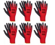 6 PÁROV LATEXOVÉ PRACOVNÉ RUKAVICE, S LATEXOVÝM POVRCHOM, veľkosť 8