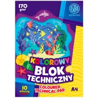 ASTRA farebný technický blok, 10 listov A4