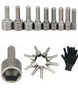 9x SET ZÁSUVKA 5-13 mm FARMÁRSKY BIT RUKAVICOVÝ KĽÚČ