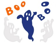 BOO Ghost gélové nálepky 20x20 cm Halloween