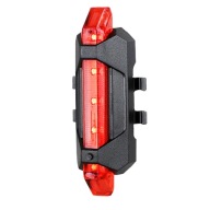 LED ZADNÁ BICYKELOVÁ LAMPA, vstavaná batéria, USB nabíjanie