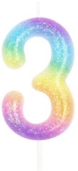 OMBRE narodeninová tortová sviečka ČÍSLO 3