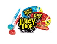 ŠŤAVNÉ KVAPKY GUMMIES OVOCNÉ ŽELÉ S KYSELNÝM GÉLOM V RUŽOVOM BAZOKOVOM CUKROVINE 57G