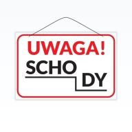 Laminovaná tabuľka A5 POZOR SCHODY