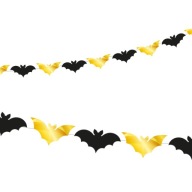 HALLOWEEN GARLAND PANNER BATS OZDOBY ČIERNEHO ZLATA 250 CM