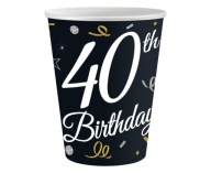 40. NARODENINY PAPIEROVÝ POHÁR 240ML, 6 KS