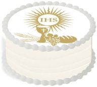 Oblátka na torte 20 cm Prvé sväté prijímanie IHS