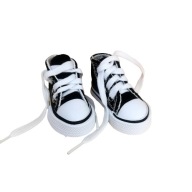 1 pár topánok pre bábiku 5 cm tenisky na šnurovanie čierne