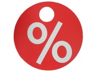ŠTÍTOK PROPAGAČNÝ TANIER % POCENT 15 CM