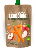 OWOLOVO PĚNA JABLKO A MRKVOVÁ BIO ECO BEZ PRIDANÉHO CUKRU 200g