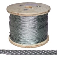 1m lano oceľové lano 4mm väzba 6x7+FC pozinkované pozink.