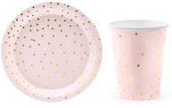 Sada tanierov PINK DOTS Hrnčeky 12 ks