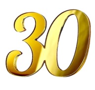 Číslo 30 Dekorácia na bok narodeninovej torty Plexisklo