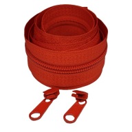 5mm páska na špirálový zips, červená, 1m, 2 jazdce