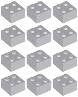 LEGO 3003 BRICK 2x2 svetlosivá LBG (15g) 12 ks.