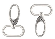 Kovová karabína na batoh kabelka Krab Nickel Silver 26mm 2 ks