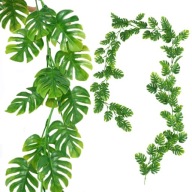 Monstera Garland Umelé kvety Brečtan Listy Monstera Popínavé rastliny 195 cm