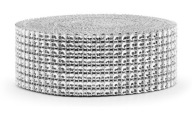 Stuha s diamantovými striebornými zirkónmi, 4 cm x 9 m