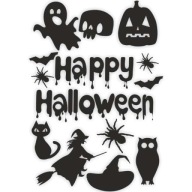 Fóliové NÁLEPKY HAPPY HALLOWEEN, čierny mix